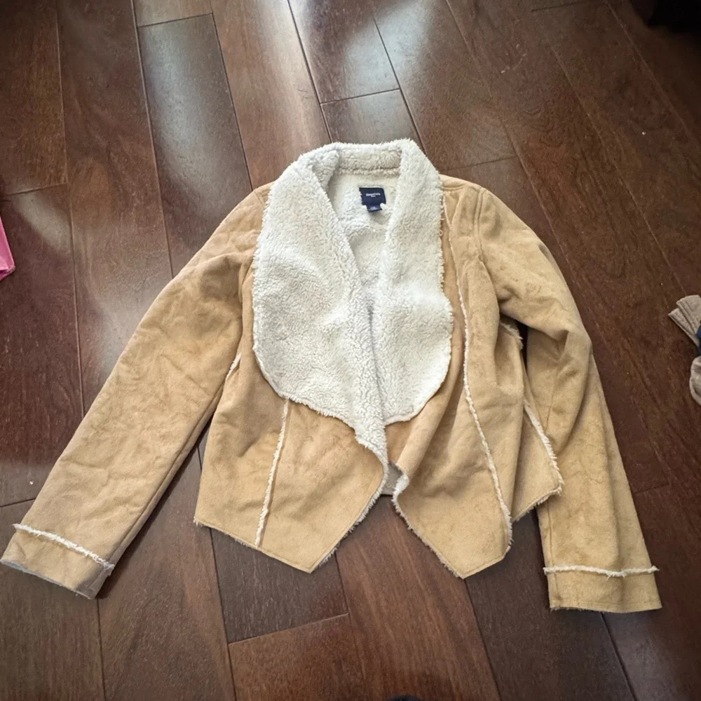 Kids gap Faux Suede Sherpa-Lined Jacket - Tan size L